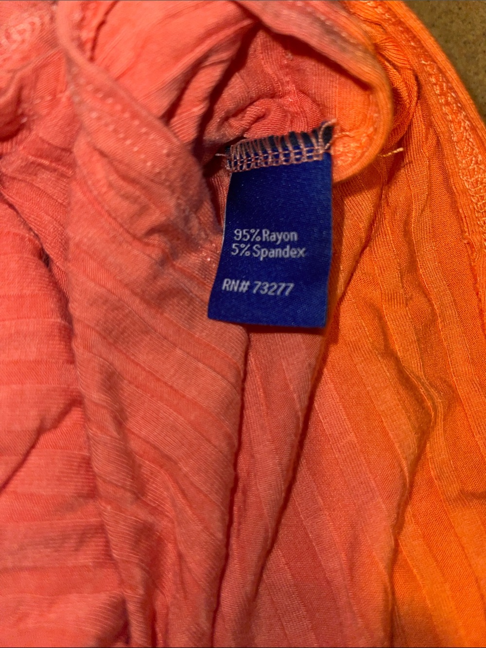 Peach Tunic Top Women’s XL Short Sleeve Hi-Low Shirt Summer Flowy Relaxed Ribbed - Picture 5 of 7